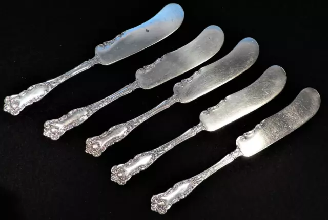 set of 5 WM ROGERS A SILVERPLATE BUTTER KNIVES