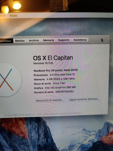 Apple MacBook Pro 15.4" (1TB HDD, Intel Core i5 , 2.4GHz, 2010 2