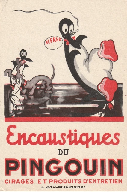 A146 Ancien  Buvard Cirages du PINGOUIN encaustiques et produits entretien