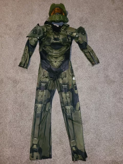 Halo Infinite Master Chief Muscle Padded Kids Costume: Youth Medium (7-8)
