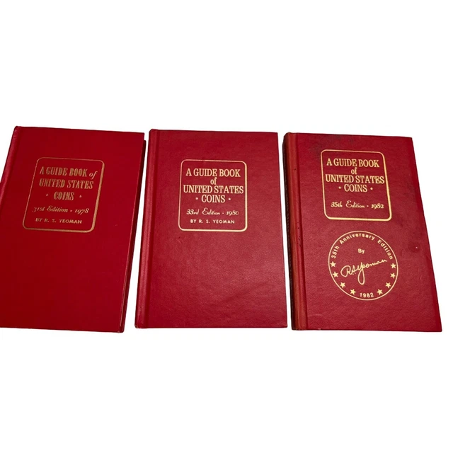 Numismatic Lot 3 Guide Book of United States Coins HC 1978, 1980, 1982 HC Good