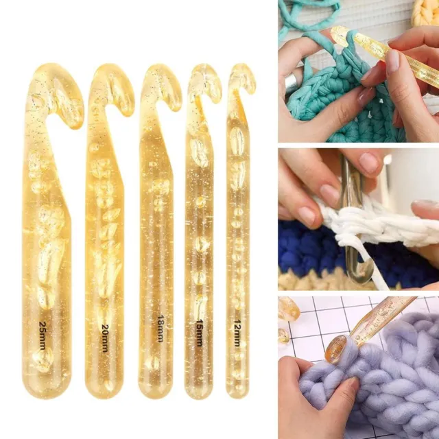 LARGE SIZES CROCHET Hooks Plastic Knitting Needles Crocheting Hooks Carpet  $5.80 - PicClick AU