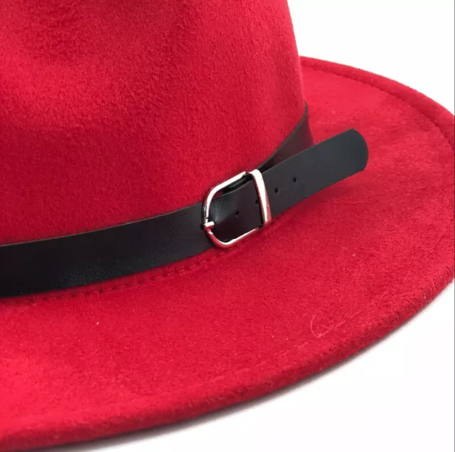 Wide Brim Wool Felt Fedora Panama Western Cowboy Hat Casual Jazz Cap Men Women 2