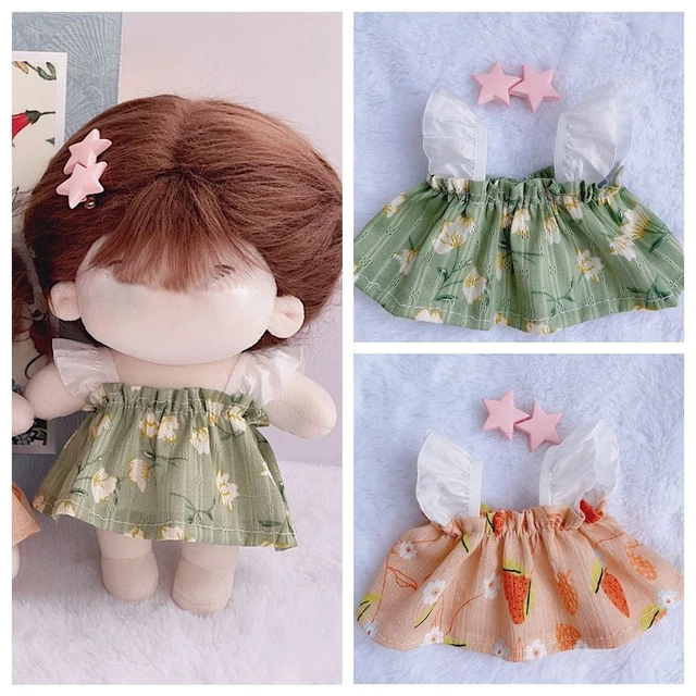 Flower Pattern Mini Dresses Colorful Clothes Outfit for Stuffed Dolls