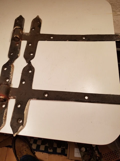 One Pair Of Wrought Iron Strap Hinges