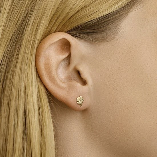 Marie-Celeste Ohrstecker Kleeblatt 7 mm - Gold