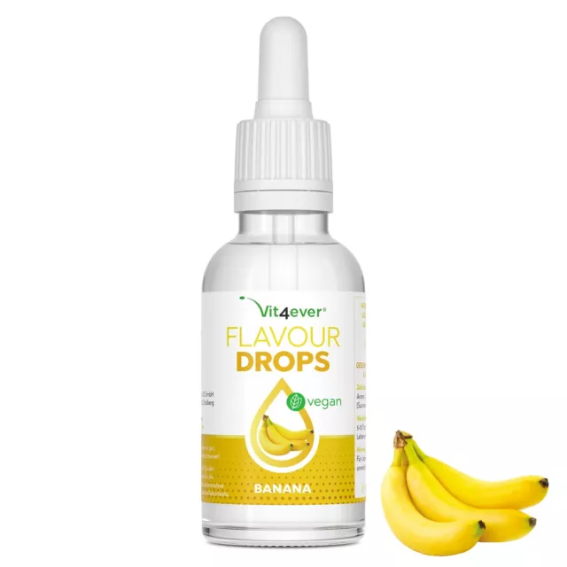 Flavour Drops - 50 ml / 100% vegan o. Kalorien - Aroma-Tropfen Banane