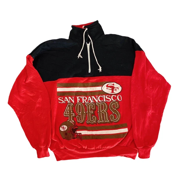 San Francisco 49ers NFL Boys Youth 1/4 Zip Jumper Sweatshirt Vintage 90's Large