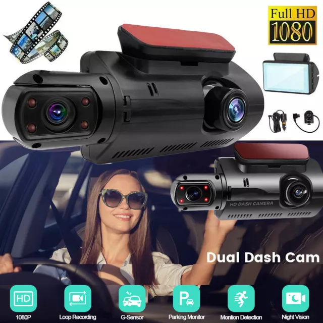 1080P Auto Dashcam Kamera Vorne Innen Video Recorder Nachtsicht Camera G-Sensor