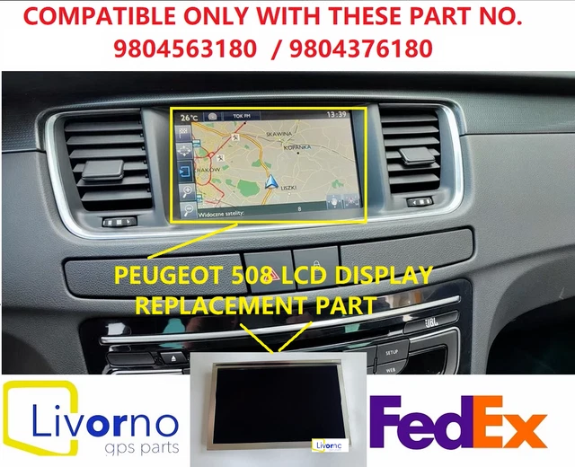 Écran LCD De Remplacement Pour Peugeot 508 Et DS5 - Numéros OEM 9804376180 / 9804563180 - Compatible D'Origine