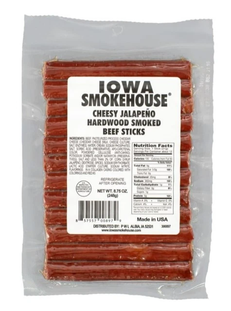 Iowa Smokehouse IS-HSCSP Legno Duro Affumicati Jalapeno Beef Bastoncini 259ml