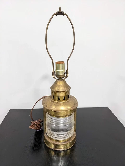 Antique Vintage Nautical Lamp Ship Lantern Maritime Marine Upcycled Light