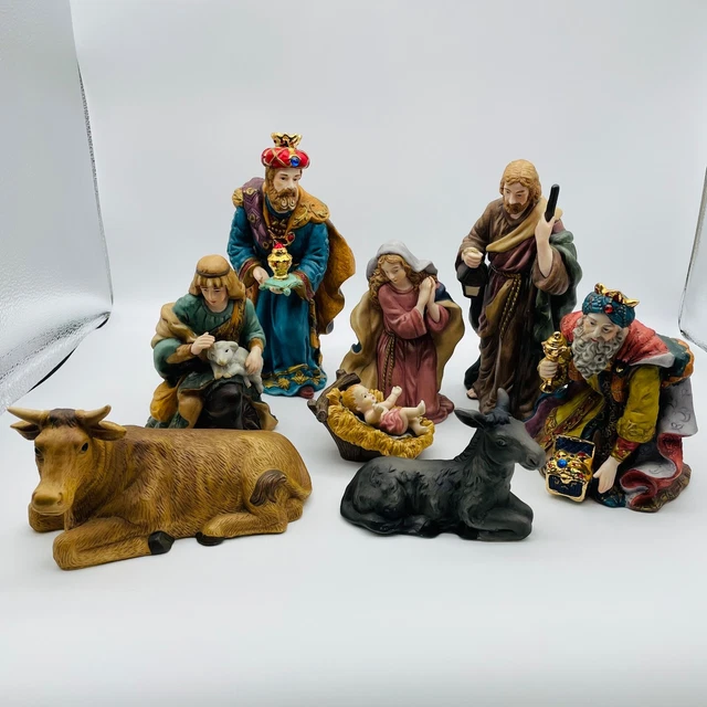 VINTAGE KIRKLAND SIGNATURE 9 Piece Porcelain Nativity Set 75177 £73.94