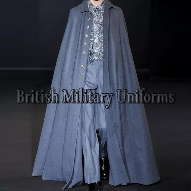 New Full Length Gray Wool Long Cape Beautiful Men Cape Sale By Fatima Industries