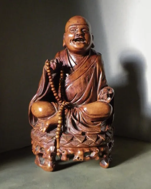 Chinese Hardwood Figure of Budai / Laughing Buddha. Mid 19th Century Or Earlier.