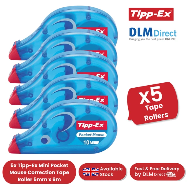 Pack De 5 Cintas Correctoras Tipp-Ex Mini Pocket Mouse - 5 Mm X 5 M, Corrección En Seco