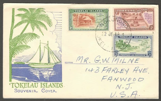 AOP Tokelau Islands 1948 Maps FDC First Day cover