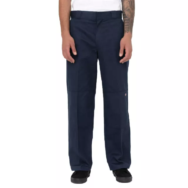 Dickies Hombre Holgado Doble Rodilla Trabajo Azul Marino Pantalones Ropa Ska