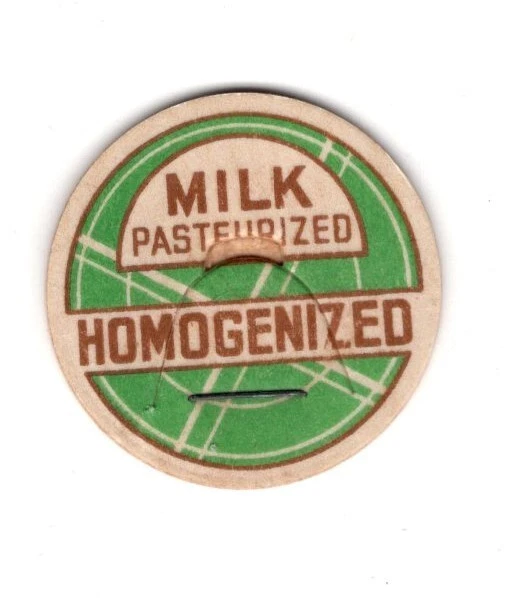 MILK BOTTLE CAP.  Pasteurized, Homogenized Milk