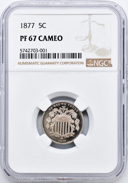 1877 Shield 5C Ngc Pr 67 Cam