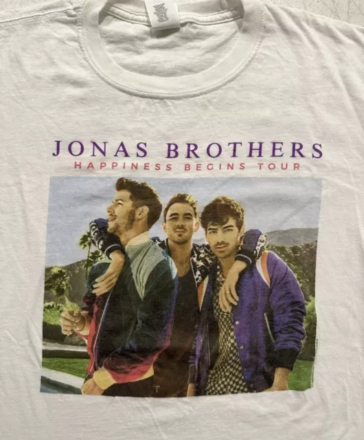 Jonas Brothers Two Sided 2019 Tour Concert Shirt (L) Stored In Sealed Zip Bag