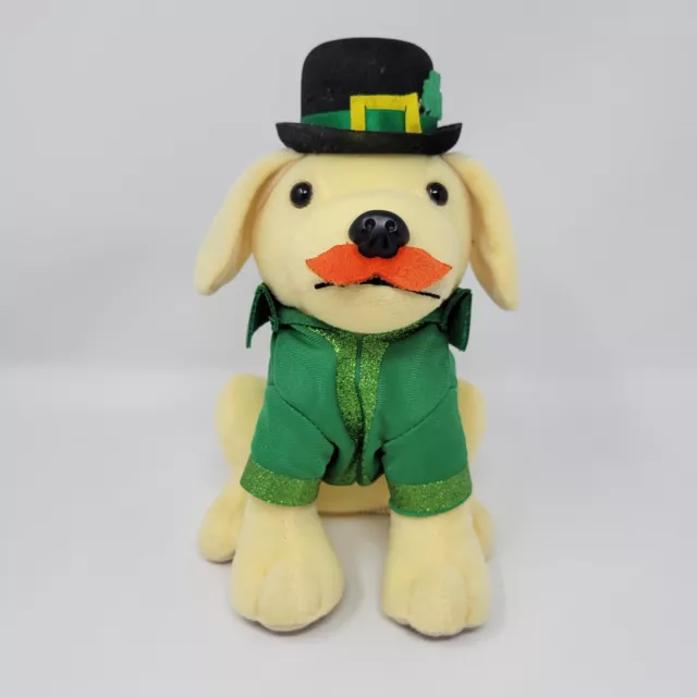 Raising Cane's St. Patrick's Day Plush Puppy Dog Stuffed Animal Hat Green