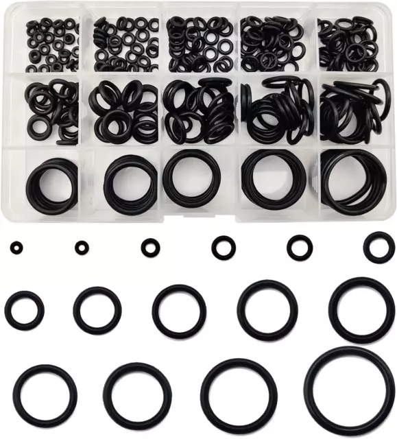 250 Pcs O-Ring Gasket Kit, 15 Sizes Rubber Washers Seals Assortment Set, Gasket