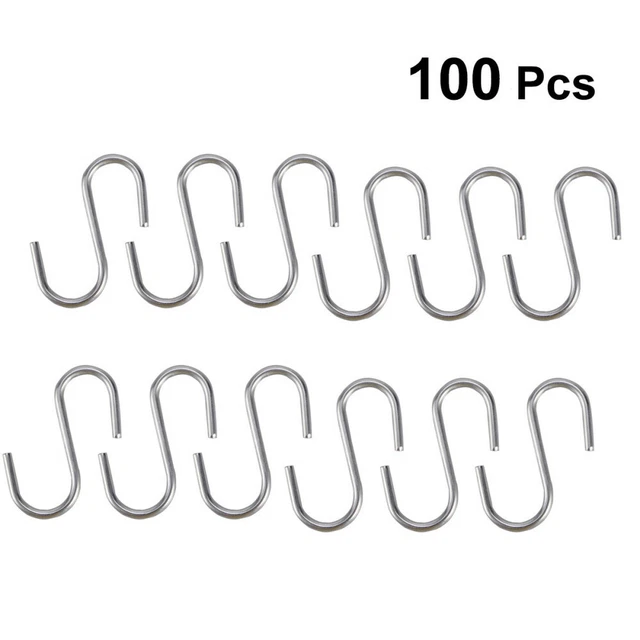 100 Pcs Heavy Duty Coat Iron Hooks Kitchen Spoon Pan Pot Utensils Hangers Clasp
