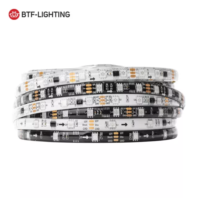WS2811 LED Streifen Strip Stripe mit RGB 5050 Schwarz/Weiß 5M60 LED/M SMD DC12V