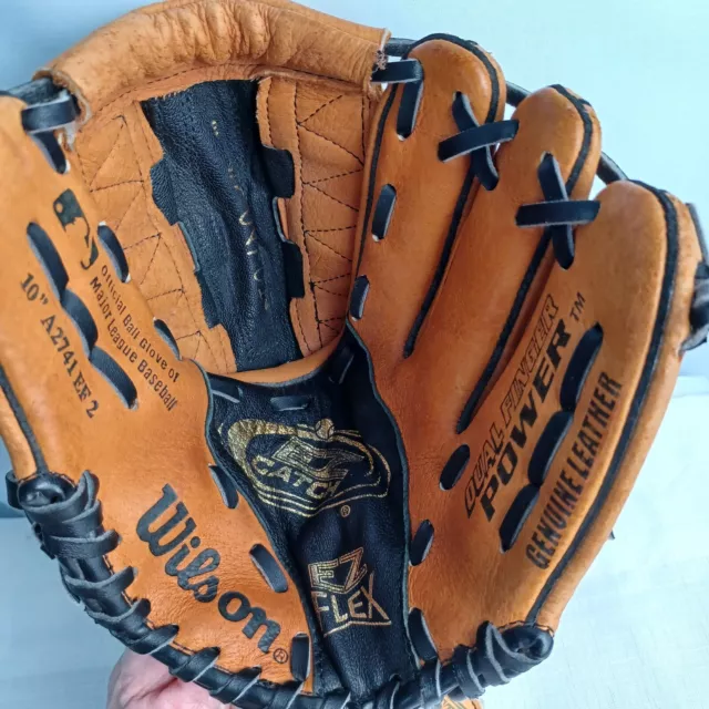 Wilson 10" Youth Easy Catch Glove A2741EF2 Dual Finger Power Genuine Leather RHT