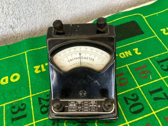 W.M. Welch Scientific Company Galvanometer Gauge Cat. 3031U Antique Untested