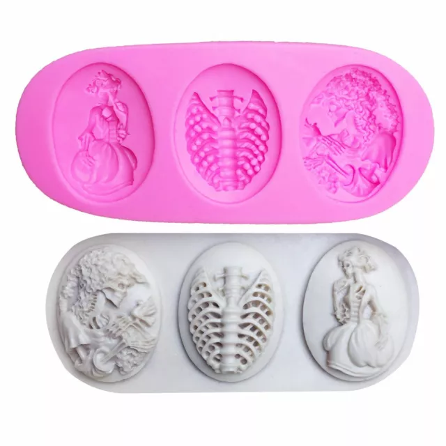 Woman Skull Portrait Silicone Mold Epoxy Resin Pendant Jewelry Diy Making Moulds