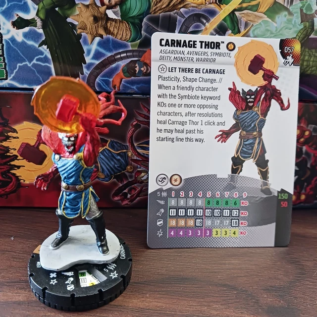 Marvel Heroclix Carnage Thor #057 w/ Card Spider-Man Beyond Amazing Set