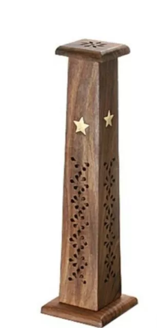 Handmade Desiger Wooden 10" Tower Incense Stick Holder,Rosewood,Agarbatti Stand 2