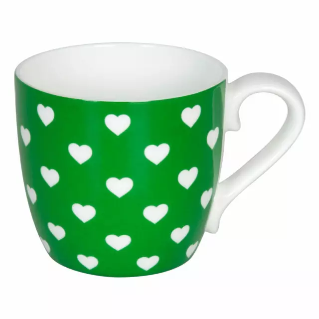 Könitz Hearts Apple Mug, Hearts, Cup, Coffee Mug, Bone China, Green, 400 ml