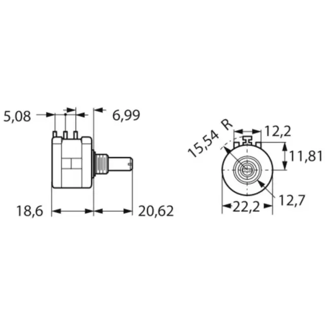 Bourns 3590S-6-103L Potentiomètre de précision 2 W 10 kΩ 1 pc(s)