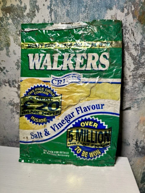 Salt Wrapper Back 1993 RARE WALKERS Salt & Vinegar Crisp Packet – Vintage UK Snack ...