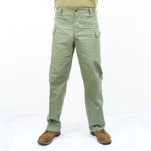 Replica WW2 US Army HBT Trousers. Light Tone Green AG449