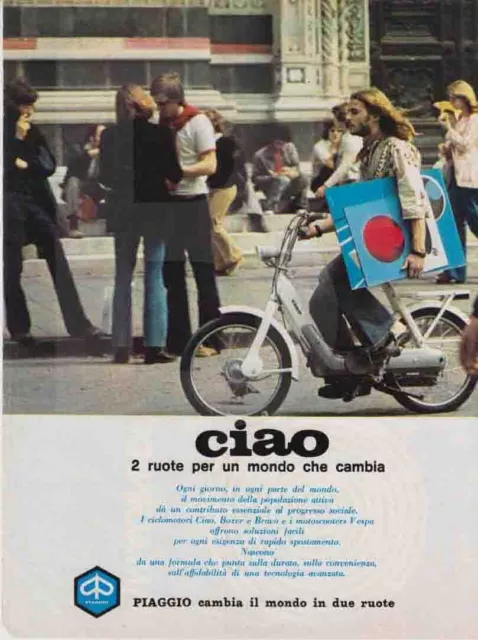 advertising Pubblicità CICLOMOTORE PIAGGIO CIAO 1975 CICLOMOTORI ITALIANI EPOCA-