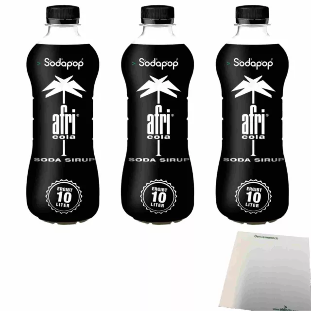 afri Cola Sirup für Wassersprudler 3er Pack (3x500ml Flasche) + usy Block