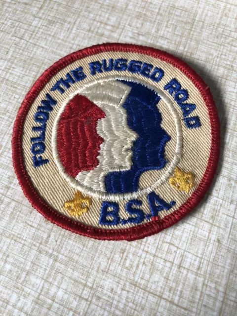 BSA boy scout patch Follow the Rugged Road.