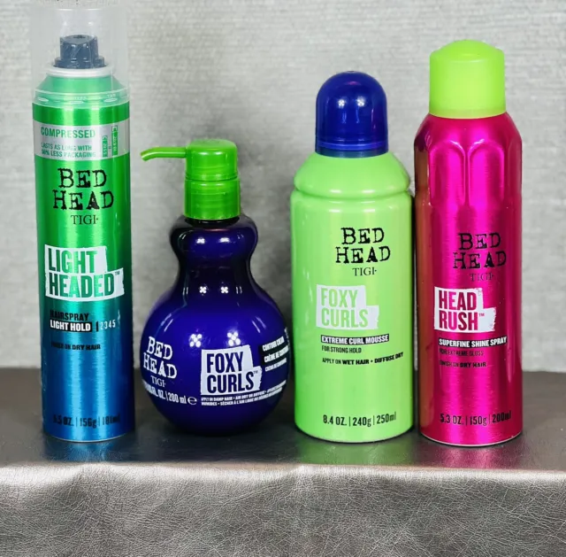New Lot Of FULL SIZE BEAD HEAD Styling Products Foxy Curls, Hair & Shine Spray