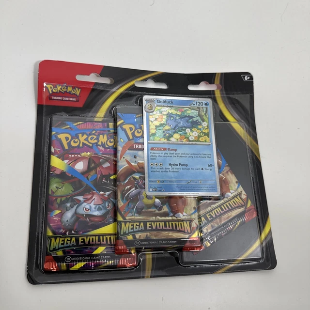 POKÉMON TCG - Mega Evolution Triple Blister Pack - Golduck BRAND NEW