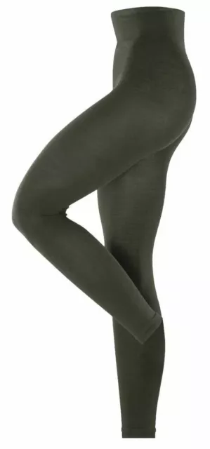 Falke Womens Softmerino Leggings - Military Green