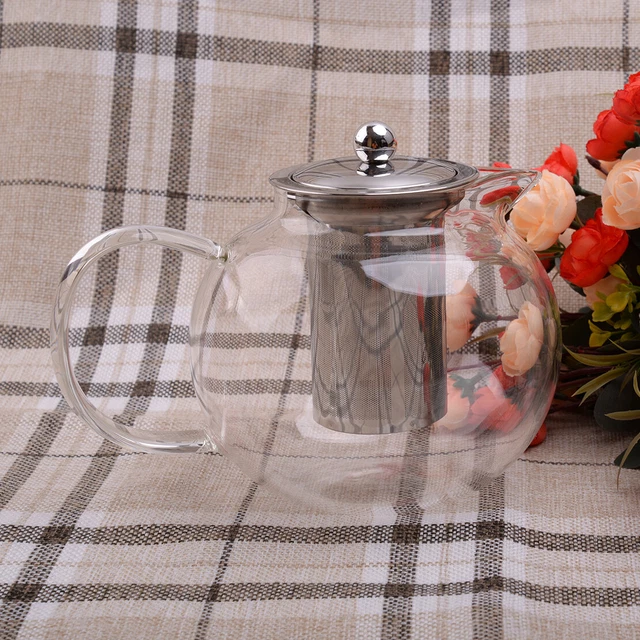 Théière 1.3L Borosilicate Glass Hot Water Coffee Tea Teapot Kettle With Filter