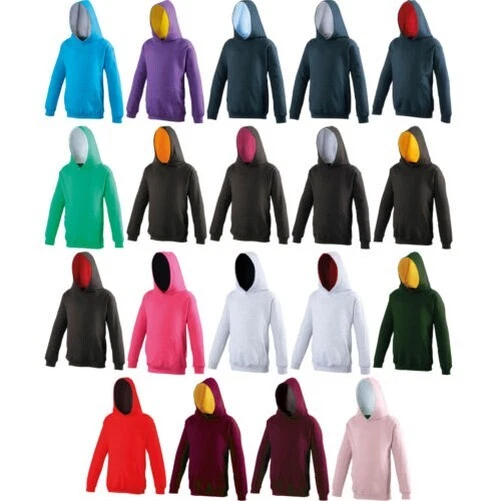 Unisex Bambini Ragazzi Awdis Varsity Cotone Tinta Unita Rich Felpa con Cappuccio