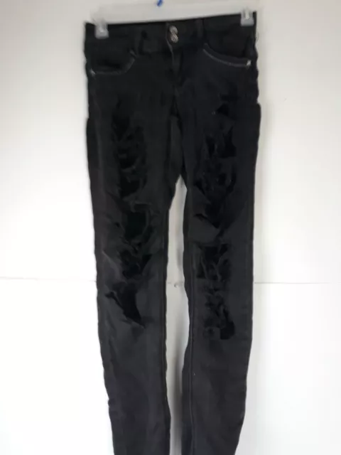 Hydraulic Ripped Distressed Lola Skinny Black Jeans Womens Size 5/6