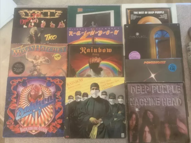 Metal and Rock 12 Vinyl Lot dokken, Deep Purple, Rainbow, Tko, Y&T, Molly )