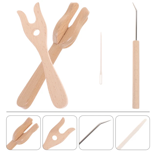 WOODEN KNIT FORKS Multiuse Knitting Tools Braider Threedimensional £