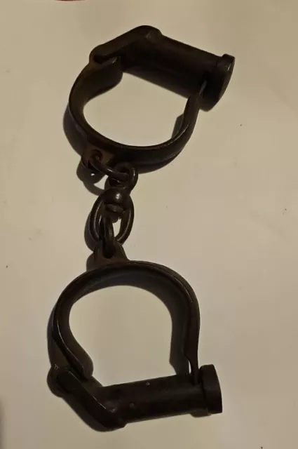 British World War 2 (1941) Iron Handcuffs inscribed 'J G'